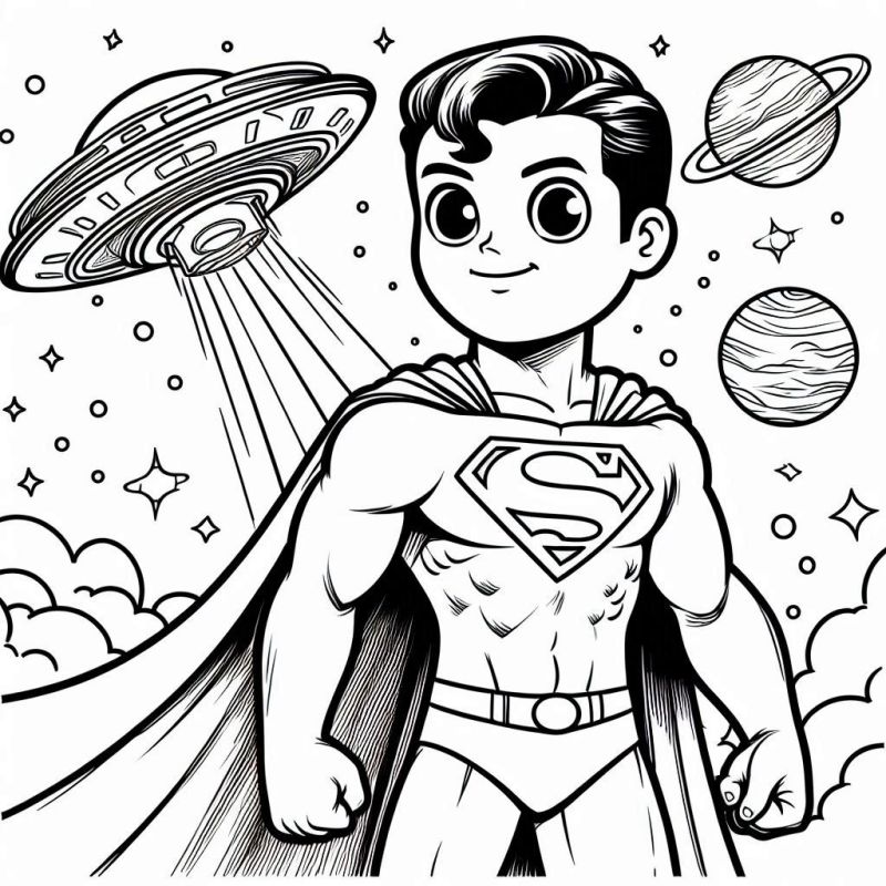 Ausmalbild Superman für Kinder