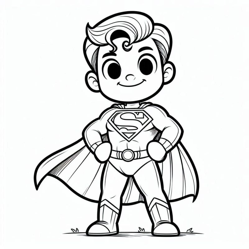 Superman Malvorlage für Kinder ab 3 Jahren
