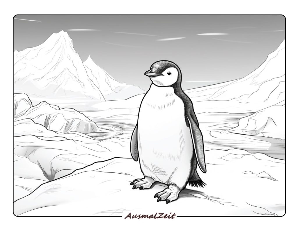 Glückliche Füße Pinguin Ausmalbild zum Ausdrucken