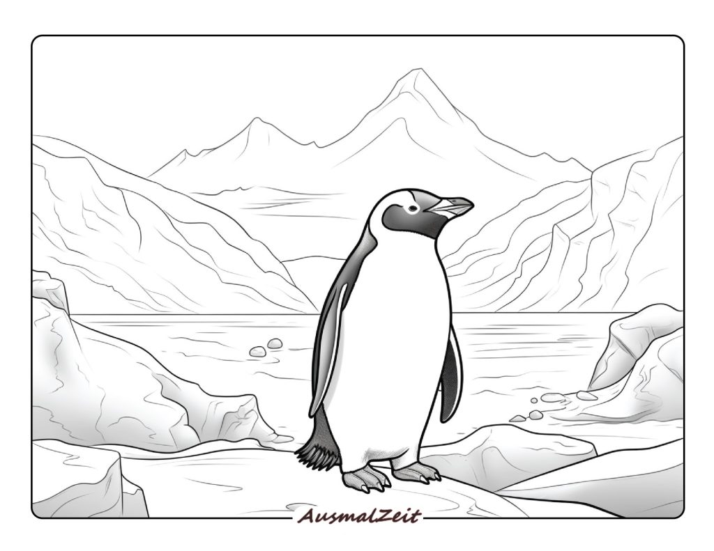 Großer Pinguin Ausmalbild zum Ausdrucken