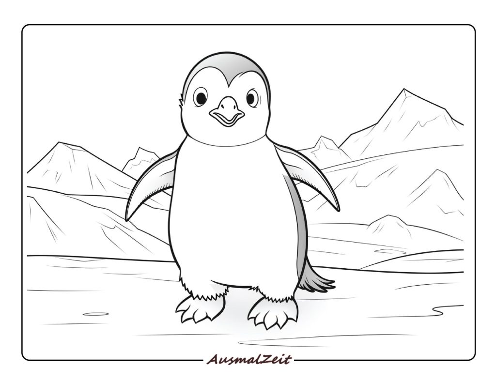 Kleiner Pinguin Ausmalbild