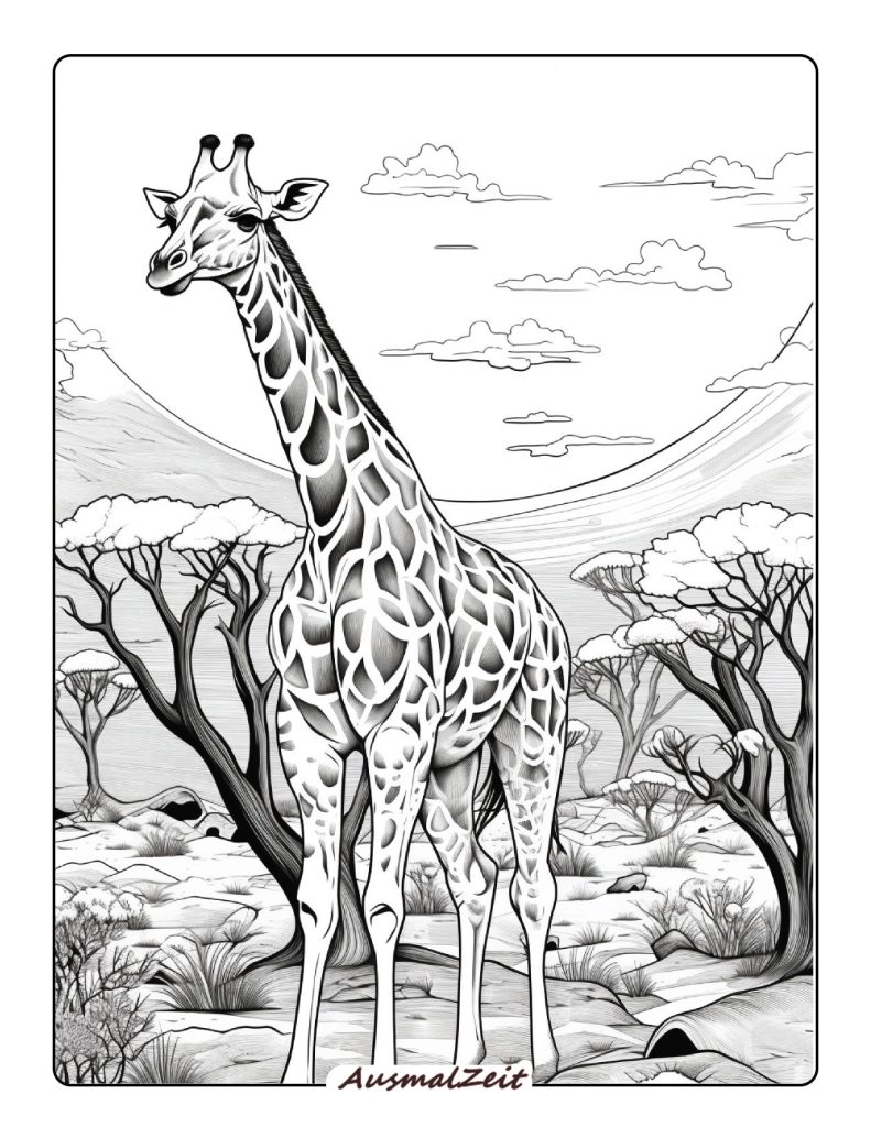 Schöne Giraffe Ausmalbild