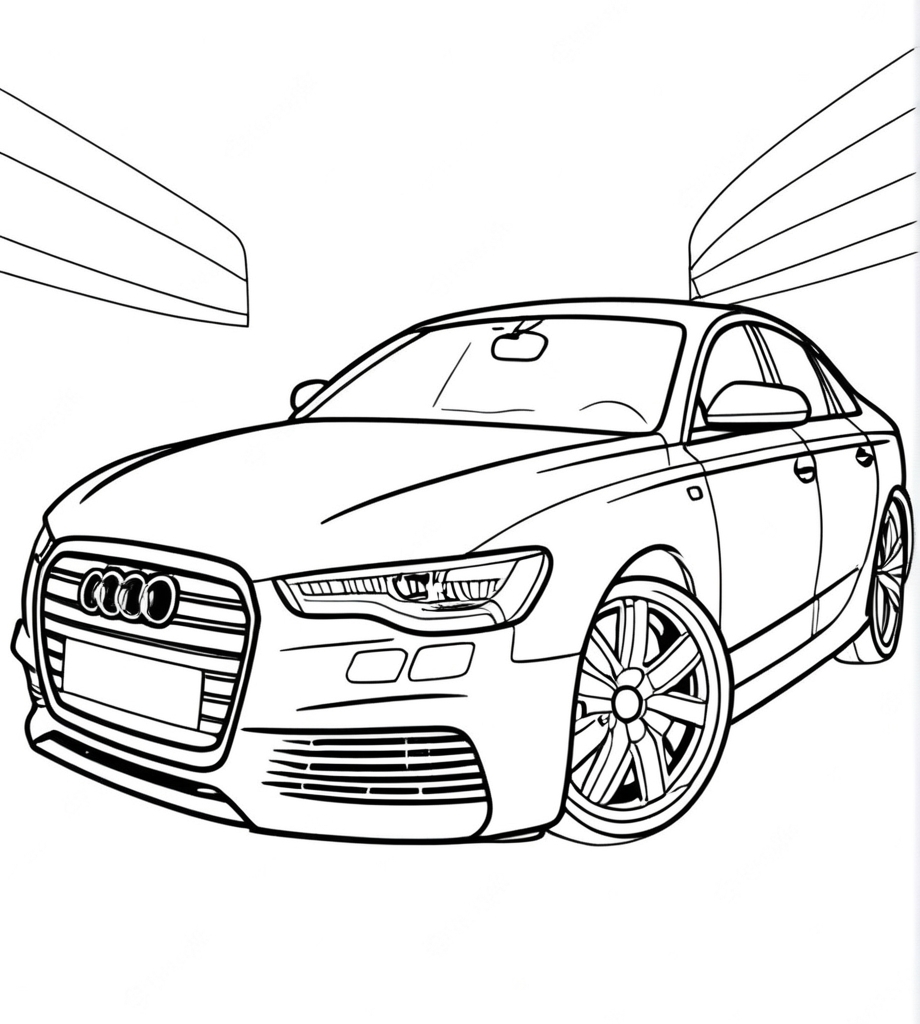 Ausmalbild Audi A6 zum Ausdrucken