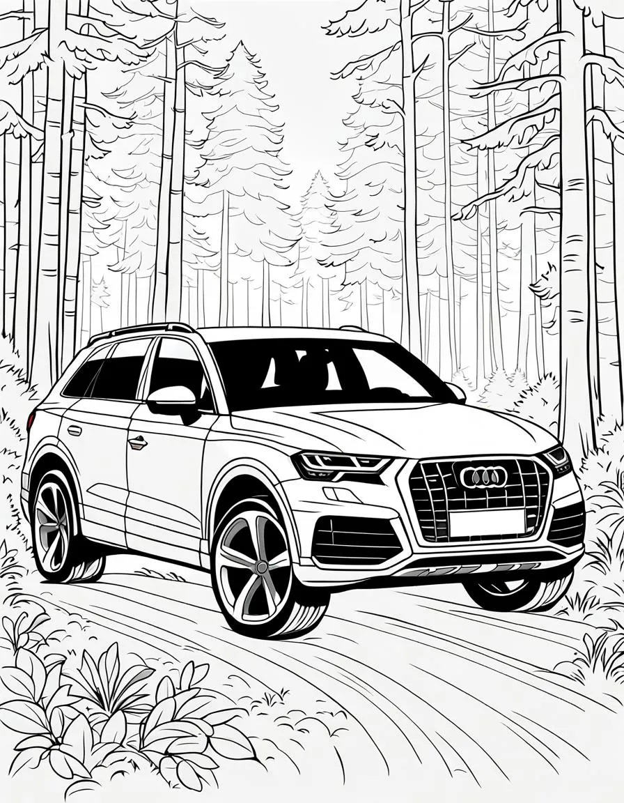 Vorlage Audi SUV Bilder zum Ausmalen
