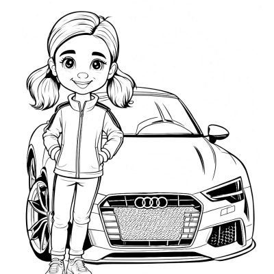Ausmalbild Audi zum Ausdrucken für Kinder