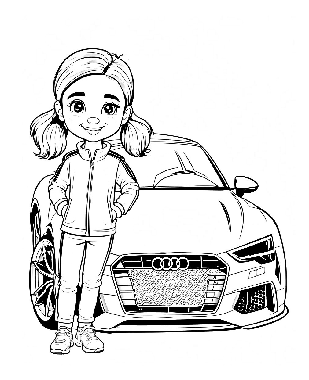 Ausmalbild Audi zum Ausdrucken für Kinder