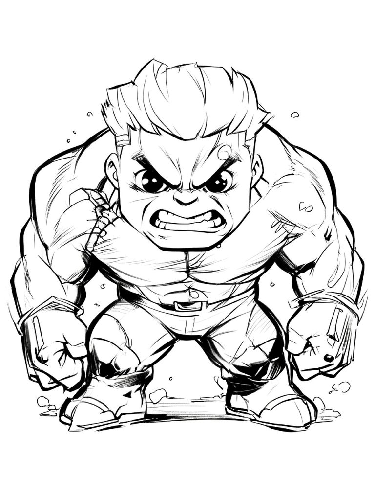 Cartoon Hulk Ausmalbild zum Ausdrucken und Downloaden