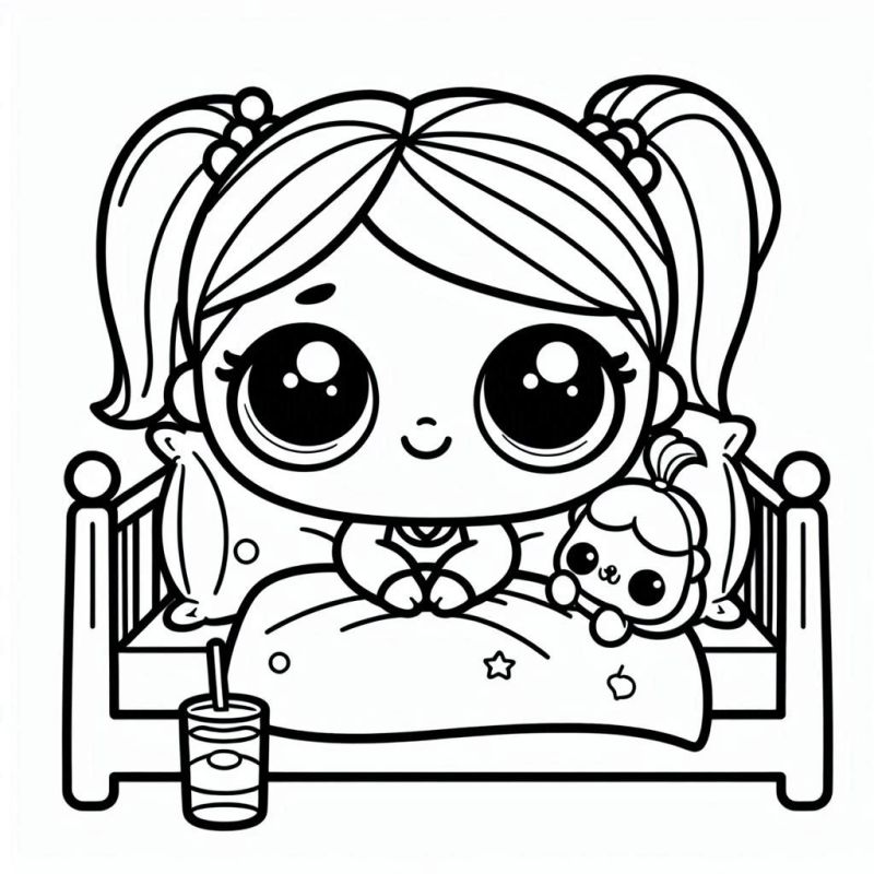 Ausmalbild Lol Mädchen mit Haustier kostenlos