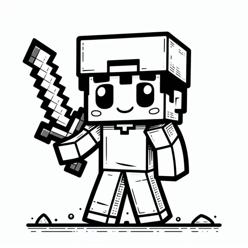 Ausmalbild Minecraft Charakter