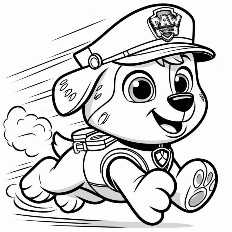 Ausmalbild Paw Patrol Hund läuft kostenlos