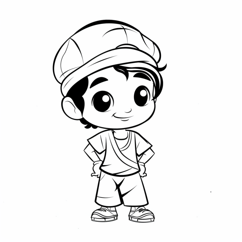 Cartoon Junge Ausmalbild zum Ausdrucken