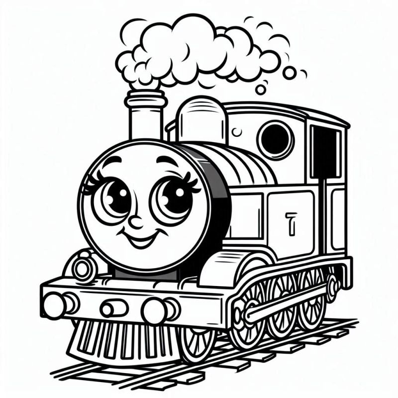 Cartoon Zug Ausmalbild