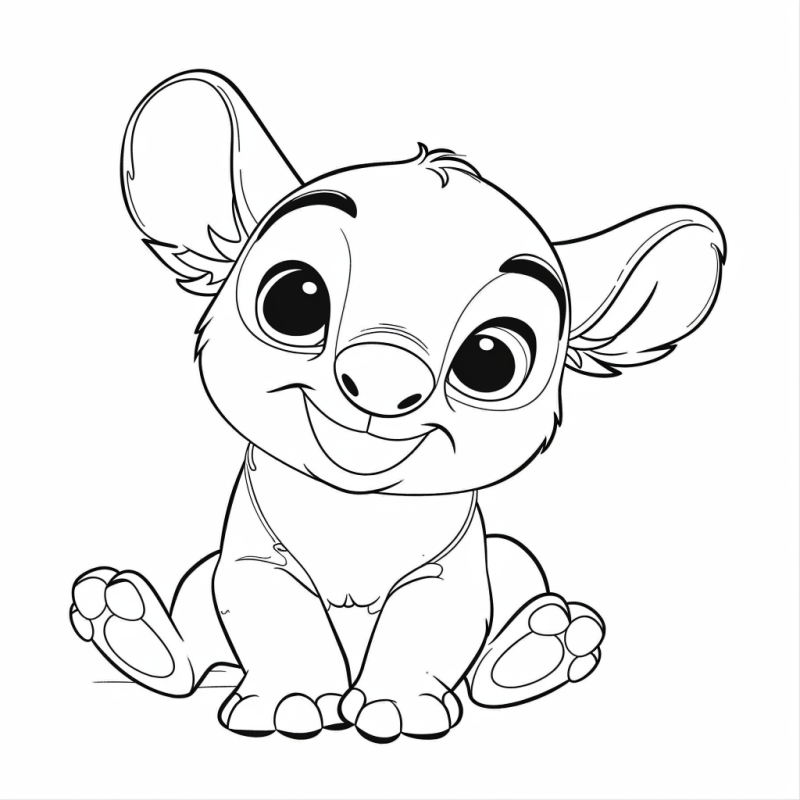 Einfach Stitch Ausmalbild Kostenlos