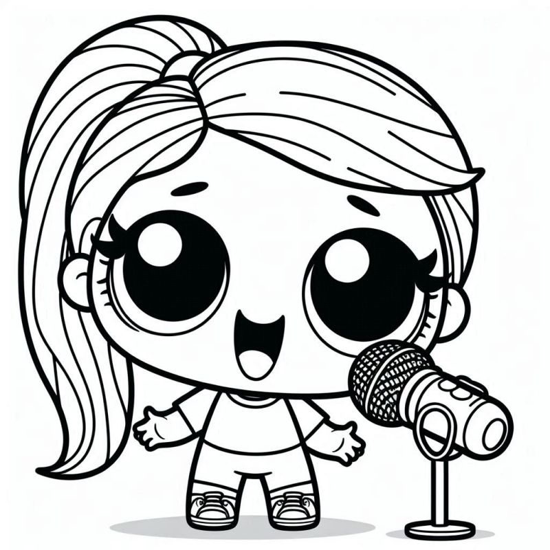 Glückliche lol Puppe Ausmalbild für Kleinkinder