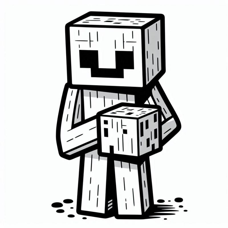 Golem Pixel Minecraft Malvorlage