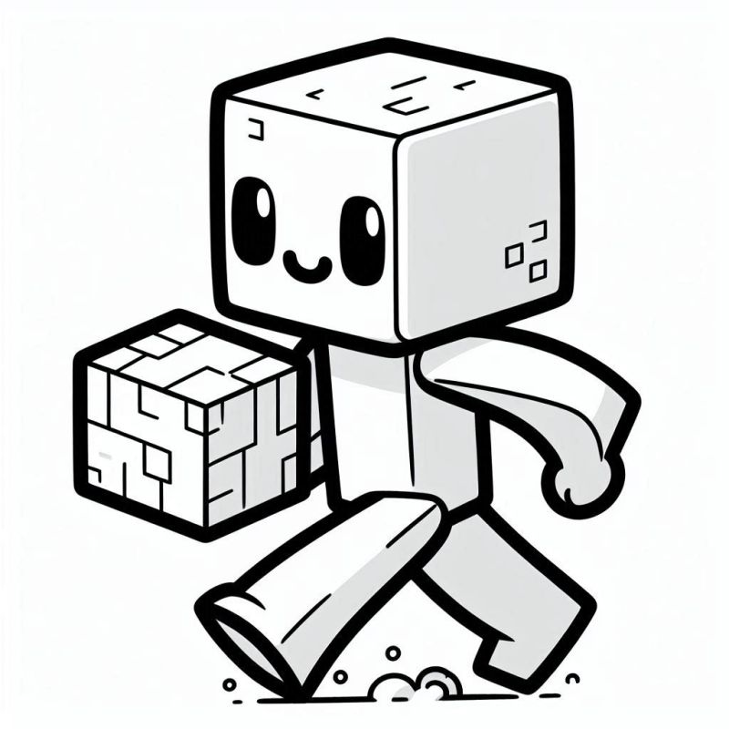 Humanoide Minecraft Ausmalbild