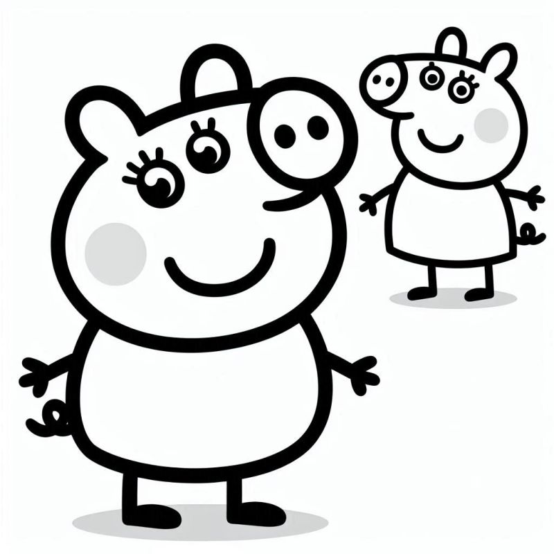 Lustige Peppa Pig Ausmalbild zum Ausdrucken
