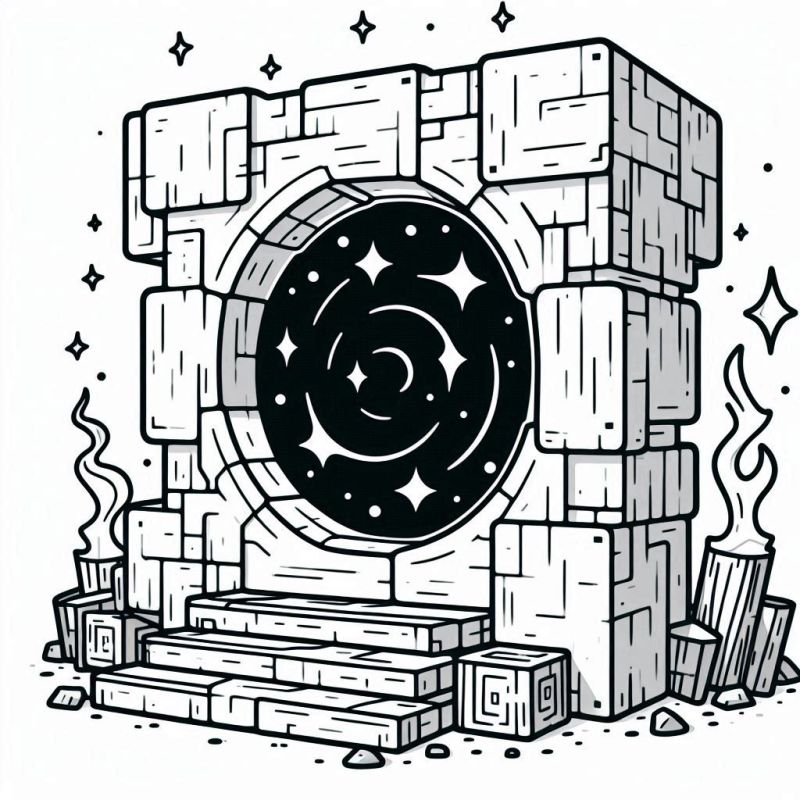 Magische Portal Minecraft Ausmalbild