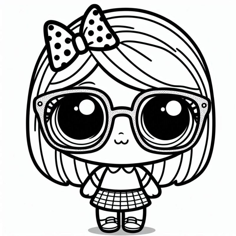 Malvorlage lol Mädchen mit Brille