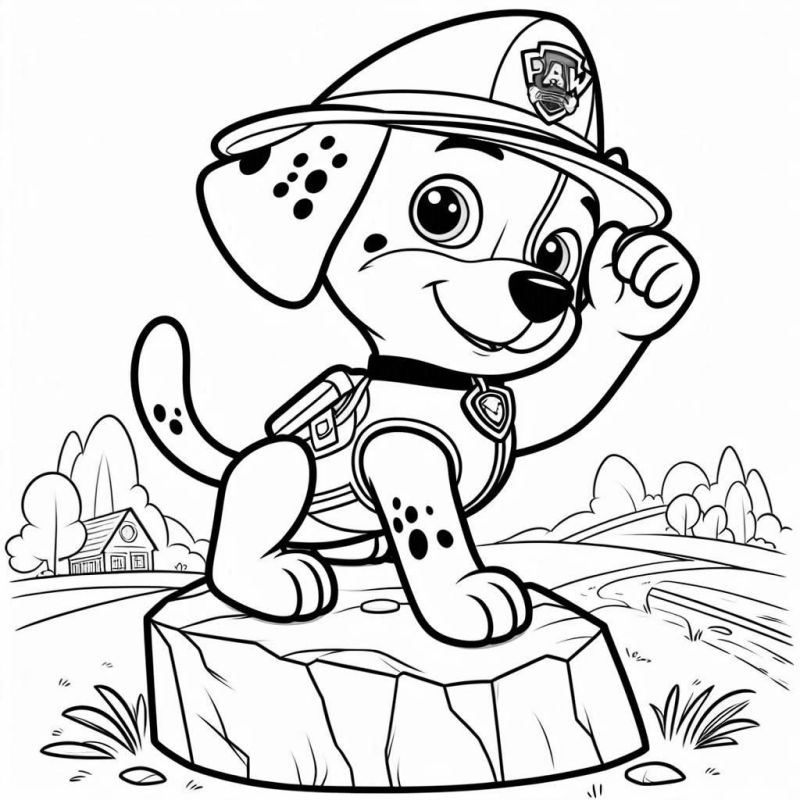 Marshall Paw Patrol Ausmalbilder für Kinder