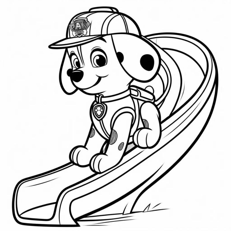 Ausmalbild Marshall Rutsche Paw Patrol
