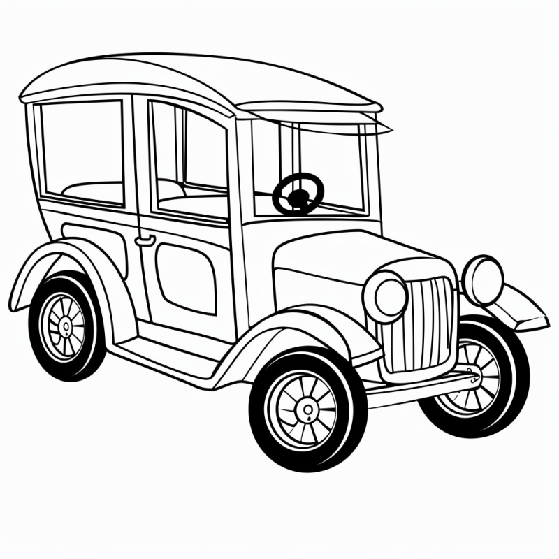 Oldtimer Altes Auto Malvorlage für Kinder