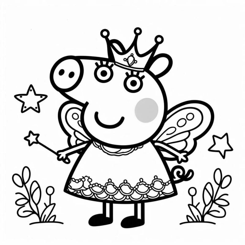 Ausmalbild Peppa Wutz zum Ausdrucken