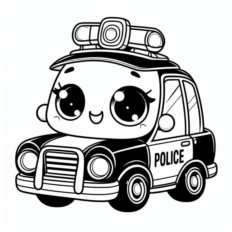 Polizeiauto Ausmalbild Einfach