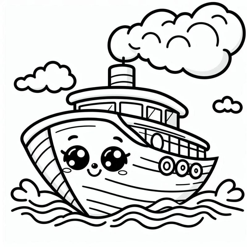 Schiff Ausmalbild zum Ausdrucken