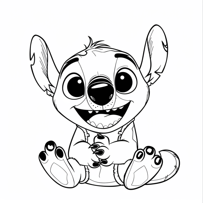 Schöne Stitch Ausmalbild von Disney