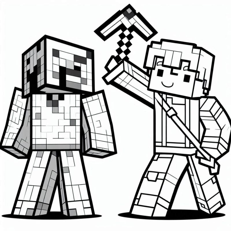 Steve Creeper Minecraft Malvorlagen zum Ausdrucken