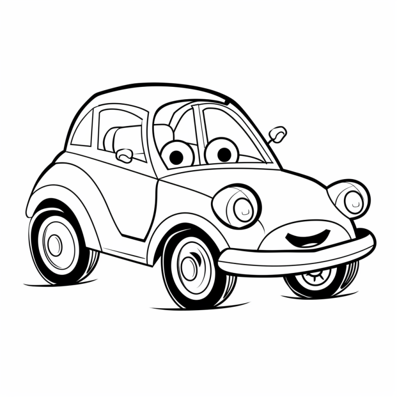 Stilisierte Auto Malvorlage zum Ausdrucken