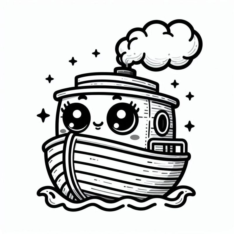 Süße Boot Ausmalbild