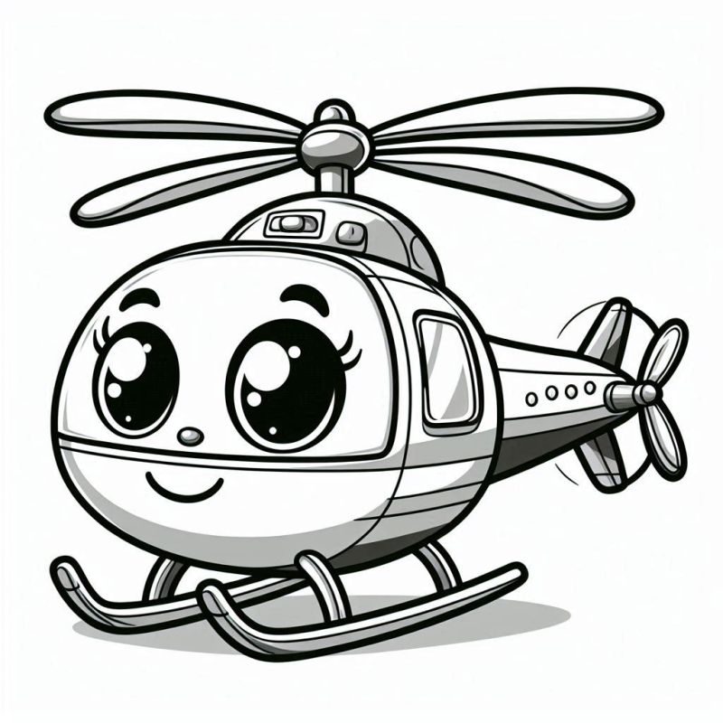 Süße Hubschrauber Ausmalbild