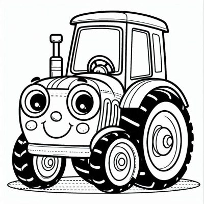 Traktor Ausmalbild für Kinder