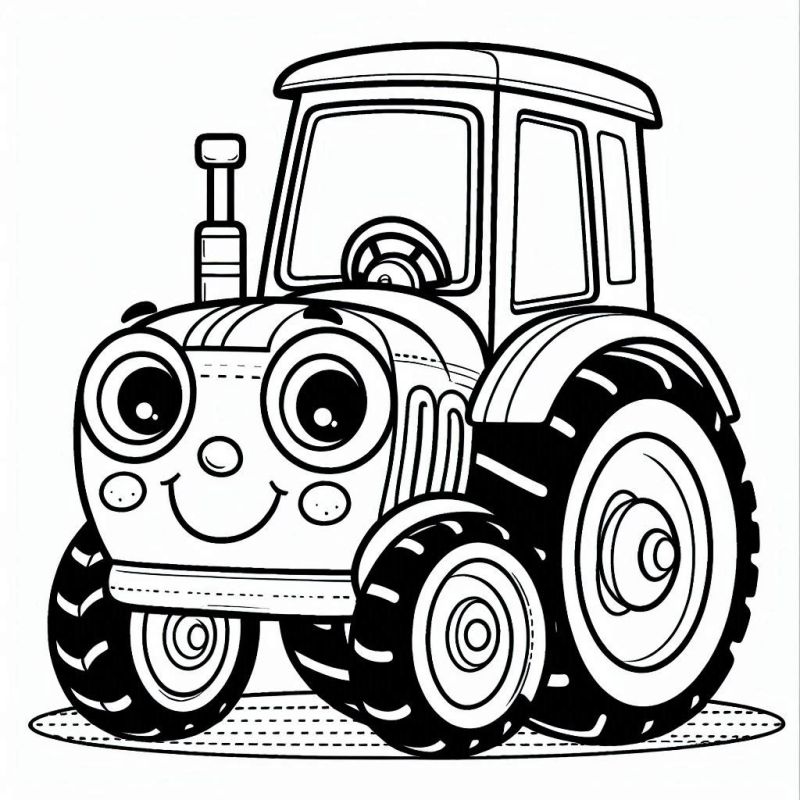 Traktor Ausmalbild für Kinder
