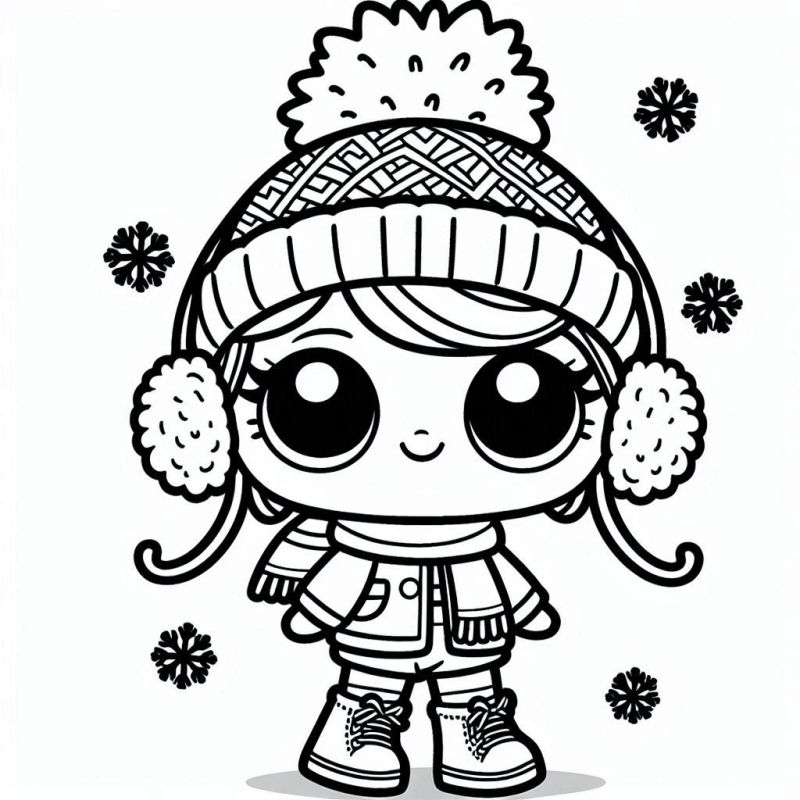 Winter Detaillierte Ausmalbild lol kostenlos
