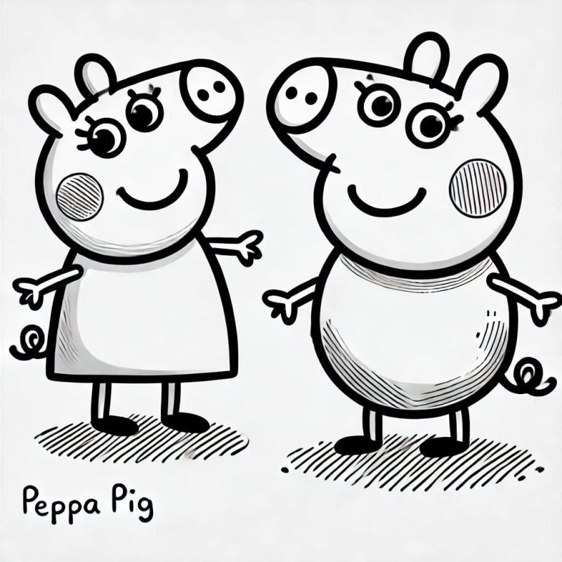 Peppa Pig Ausmalbild zum Ausdrucken
