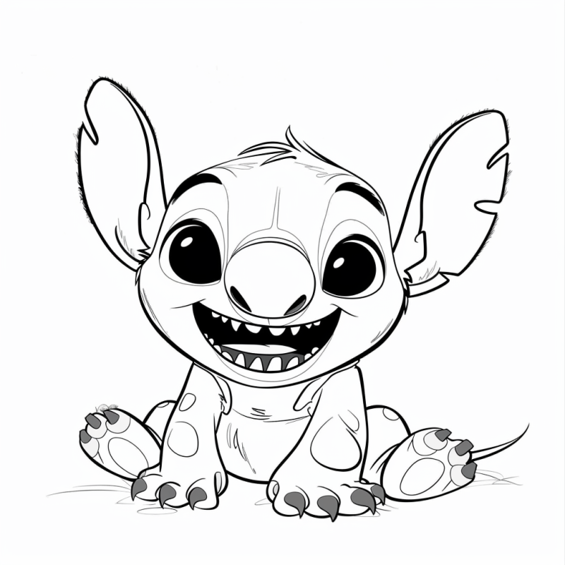 Süß Ausmalbilder Stitch zum Ausdrucken