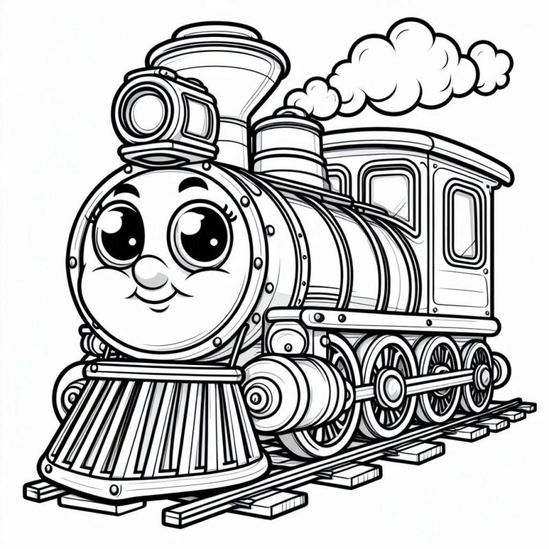 Realistische Zug Ausmalbild Kostenlos
