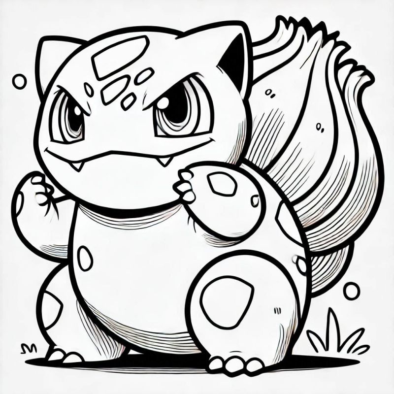 Sitzende Bulbasaur Ausmalbilder von Pokemon