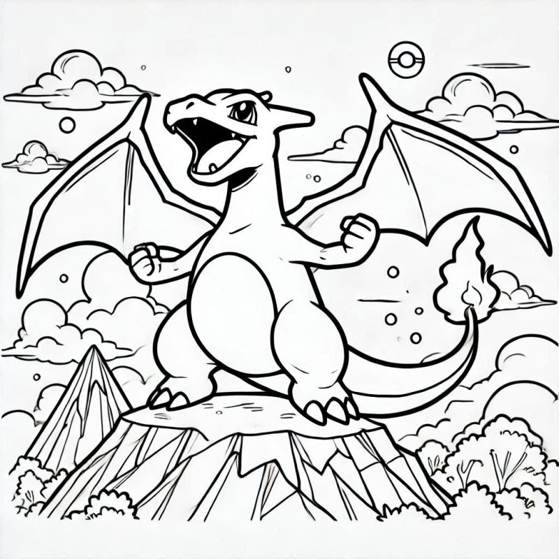 Pokempn Ausmalbild Charizard zum Ausdrucken