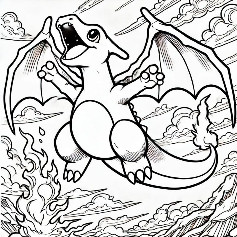 Charizard Ausmalbilder zum Ausdrucken