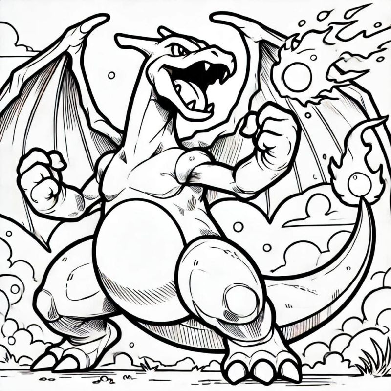 Faszinierend Charizard Ausmalbild
