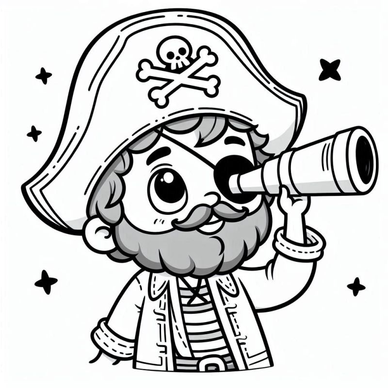 Freundliche Piraten Ausmalbild kostenlos