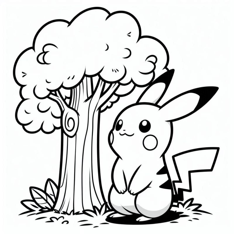 Ausmalbild Pikachu zum Ausdrucken Kostenlos