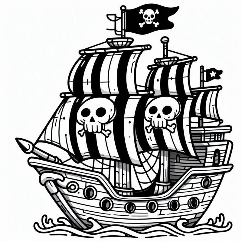Piratenschiff Ausmalbild zum Ausdrucken