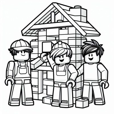 Ausmalbild Roblox Figuren für Kinder