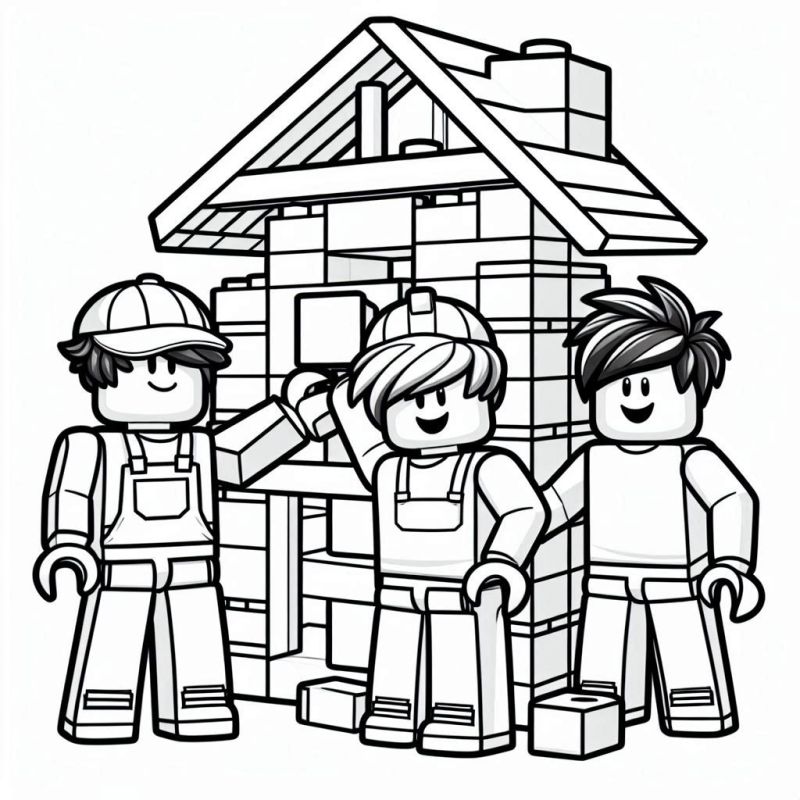 Ausmalbild Roblox Figuren für Kinder