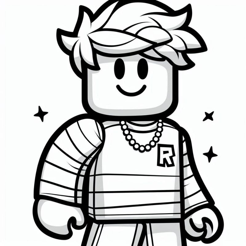 Stilisierter Roblox Avatar Ausmalbild